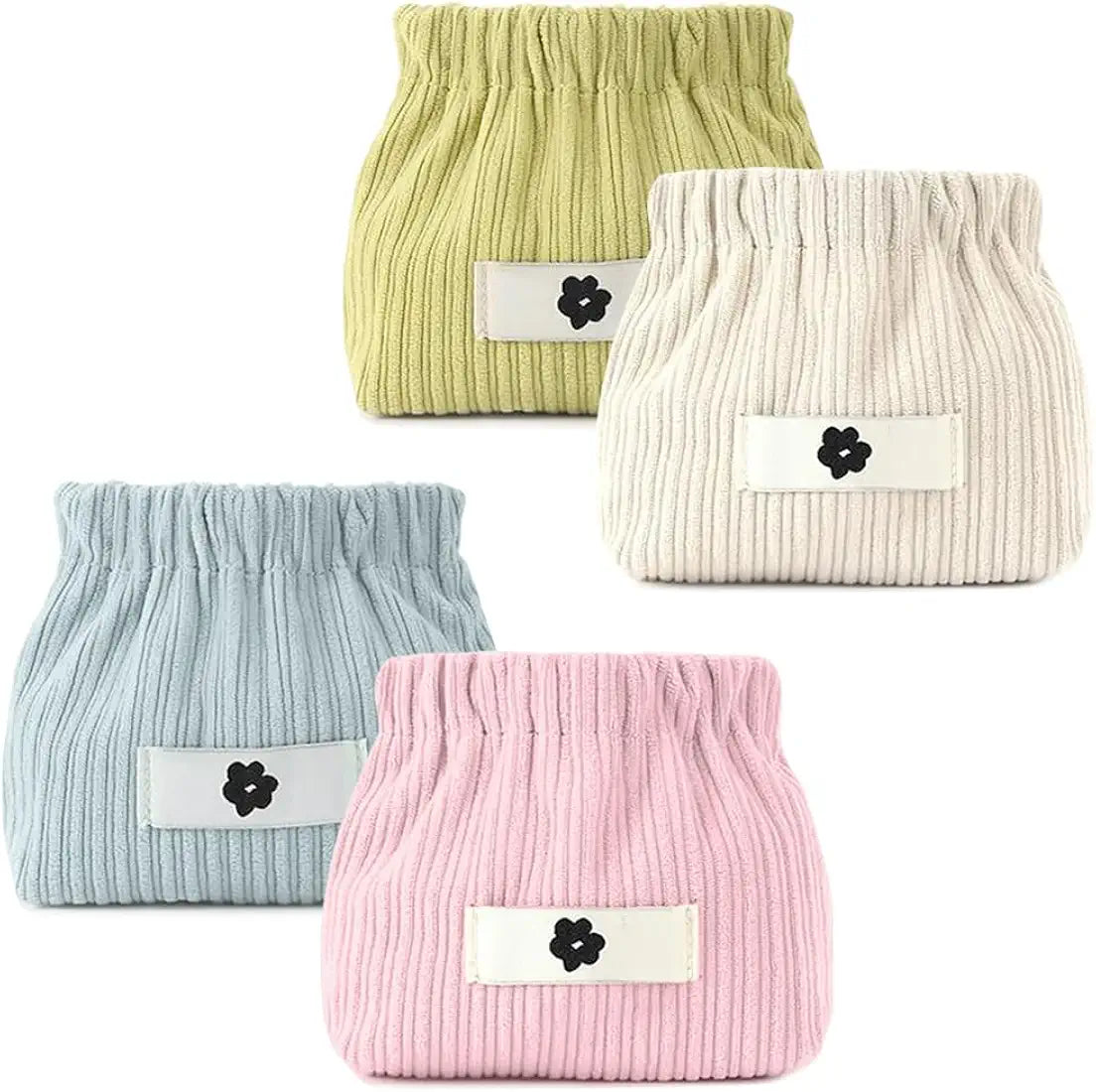 Portable Corduroy Elastic Storage Pouch