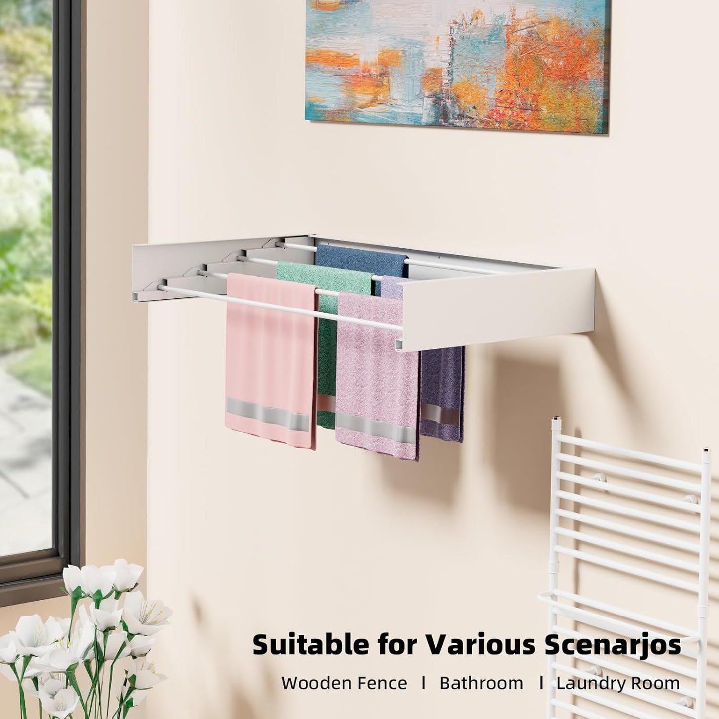 Collapsible Wall Mounted Laundry Drying Rack